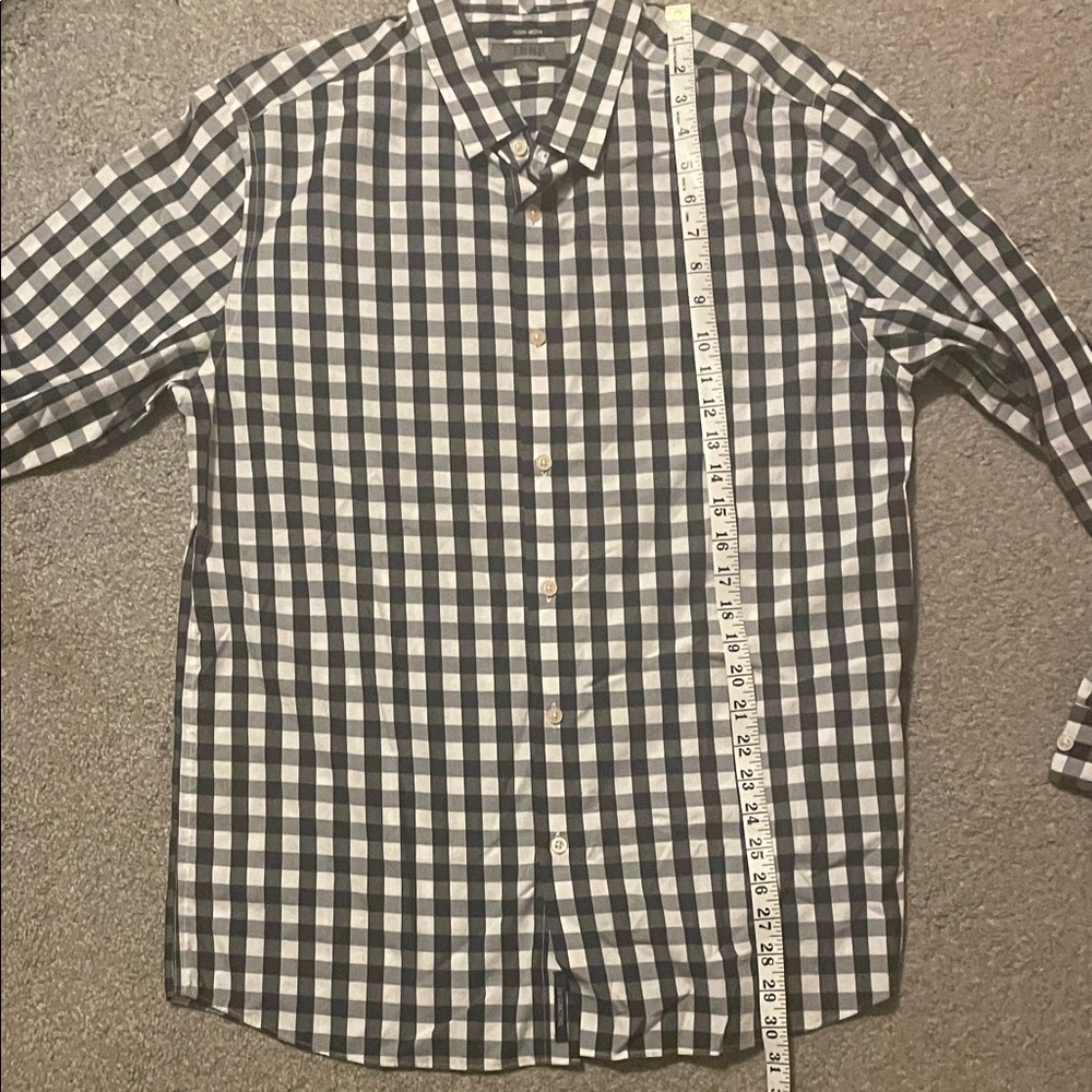 Saddlebred Black and White Gingham Button-Down Shirt 100% cotton - Picture 5 of 6